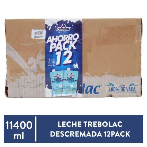 Leche Trebolac Descremada 12pack 11400ml