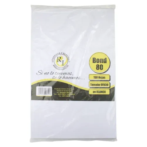 Hojas Illescas tamaño oficio de papel bond - 80 g