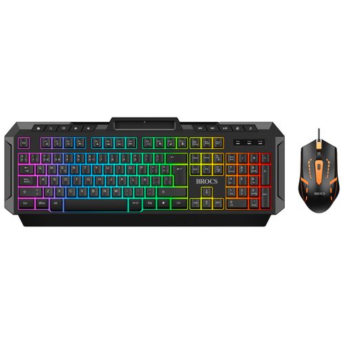 Teclado y mouse BROCS alámbrico Spectrum iluminación RGB