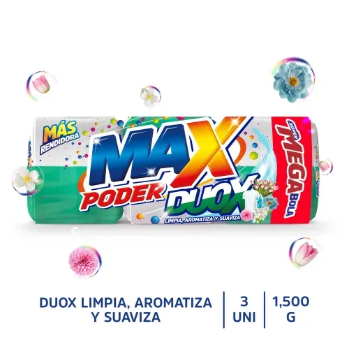 Jabón Max Poder Duox Verde 3 pack Súper mega Bola 1,500 g