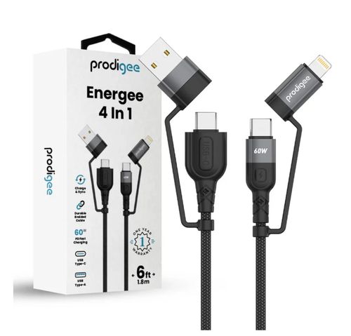 Cable Prodigee Energee 4 en 1 1.8m negro