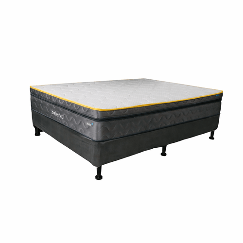Cama Belezza King Pluzz tela antistatic y memory foam gel