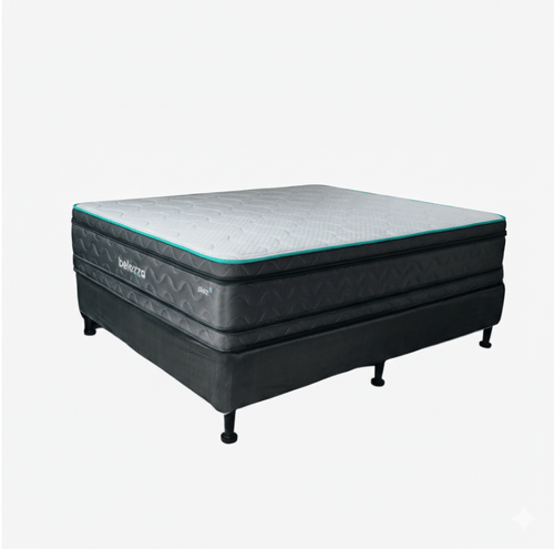 Cama Belezza King Pluzz D tela waterproof y memory foam gel