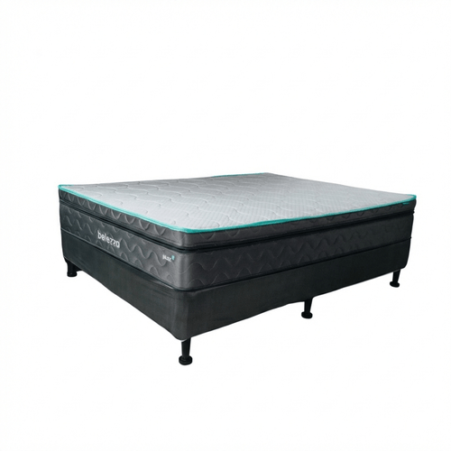 Cama Belezza King Pluzz tela waterproof y memory foam gel