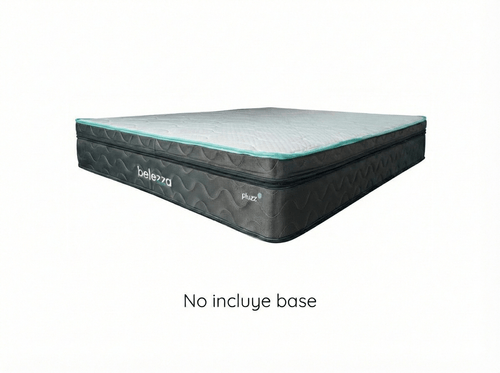 Colchón Belezza Matrimonial Pluzz tela waterproof y memory foam gel