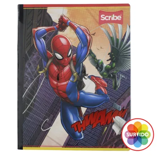 Cuaderno Scribe cosido grande rayado spiderman surtidos