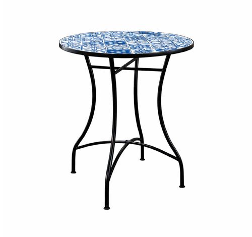 Mesa TUCO para exterior top de azulejo diseño mosaico azul
