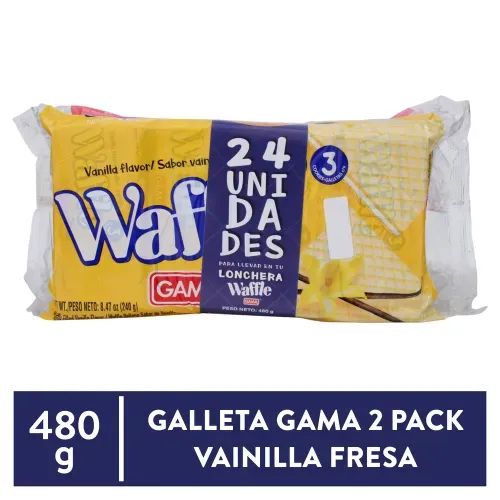 Galleta Gama 2pack Vainilla Fresa480g