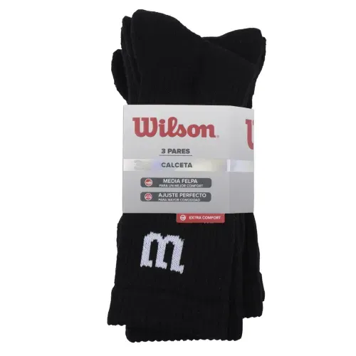 Pack 3 Calceta Wilson Caballero Negro Afelpada Modelo:B5850