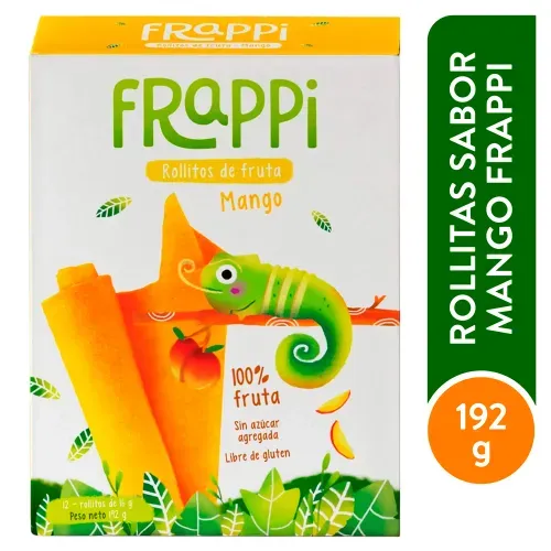 Rollitos de fruta deshidratada, Frappi mango, 12 rollitos -192g