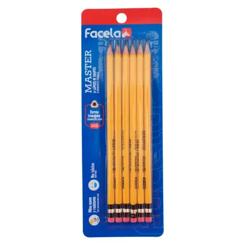 Lapiz de grafito Facela master diseño triangular - 6 Pzas
