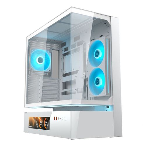 Case gaming Cougar CFV235 vision media torre ATX blanco sin fuente