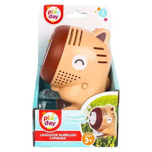 Lanzador de burbujas Play Day con forma de capibara y capacidad de 60 ml
