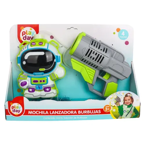 Mochila lanzadora de burbujas Play Day - 150 ml