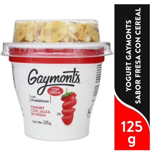 Yogurt Gaymonts Sabor Fresa Con Cereal - 125 g
