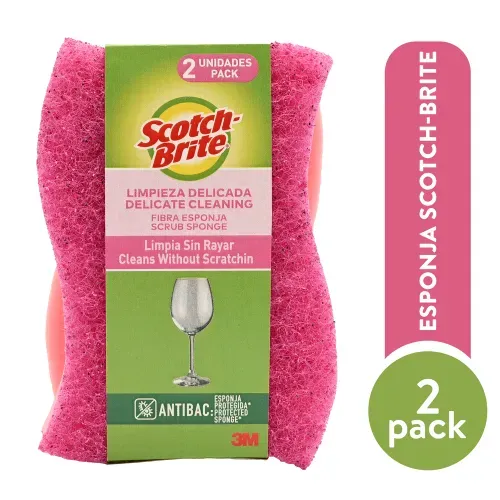 Esponja Du Cero Rayas Rosa Scothbrit 2ea