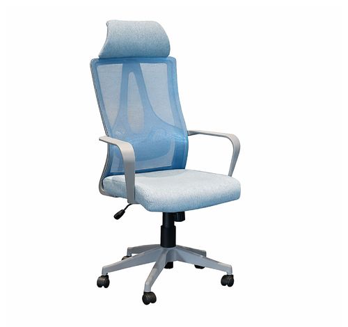 Silla TUCO de oficina Marsh mesh azul con apoya cabezas y ajuste de altura