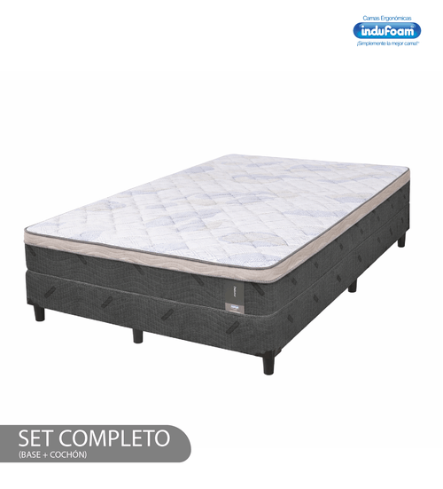 Set de cama indufoam deluxe (colchón + base)