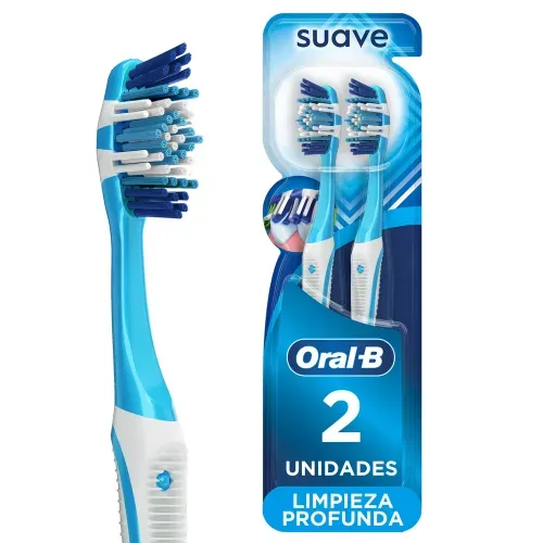 Cepillo de Dientes Suave Oral-B Advanced 5 Acciones de Limpieza - 2 Unidades
