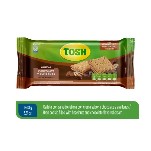 Galleta TOSH Chocolate y Avellana 8 pack - 164.8 g