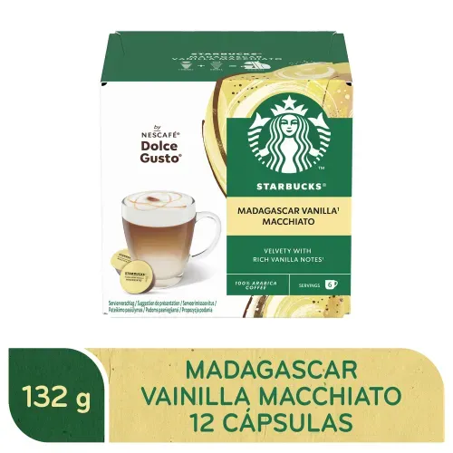 Café Starbucks Dolce Gusto Madagascar Vanilla Macchiato 12 Cápsulas - 132 g