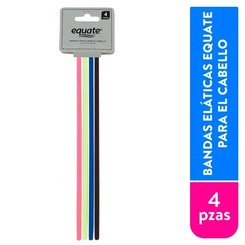 Banda Para Cabello Marca Equate Elasticas - 4 Piezas