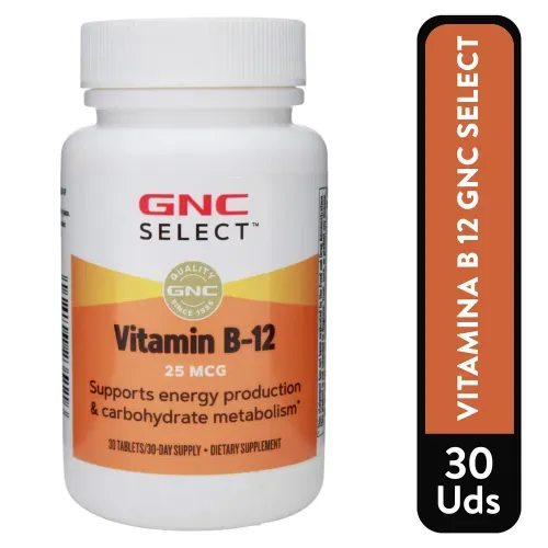Vitamina b 12 Gnc Select 25mcg 30 Unidad