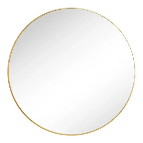 Espejo Home Trends redondo con borde dorado 70 cm