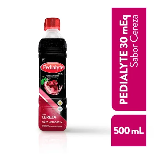Suero de Rehidratación Oral, Pedialyte®30 mEq Cereza - 500 mL