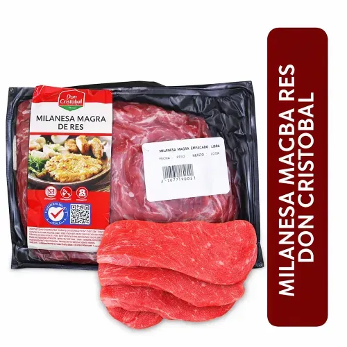 Milanesa magra res Don Cristobal magra empacado - Precio indicado por libra