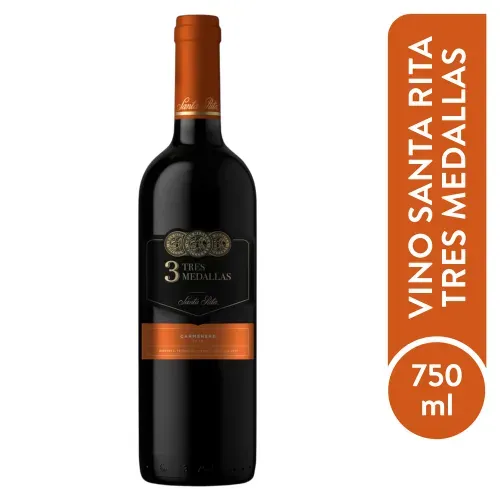 Vino Tinto Santa Rita 3 medallas Carmenere - 750 ml