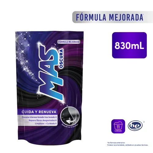 Detergente líquido Mas oscuros intensos - 830 ml