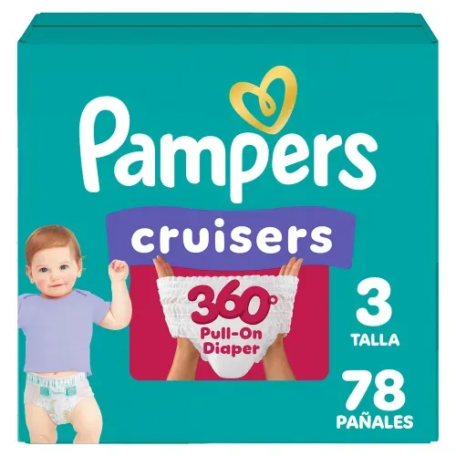 Pañales Pampers Cruisers 360 Talla 3 7-13 kg Fácil de Subir - 78 Uds
