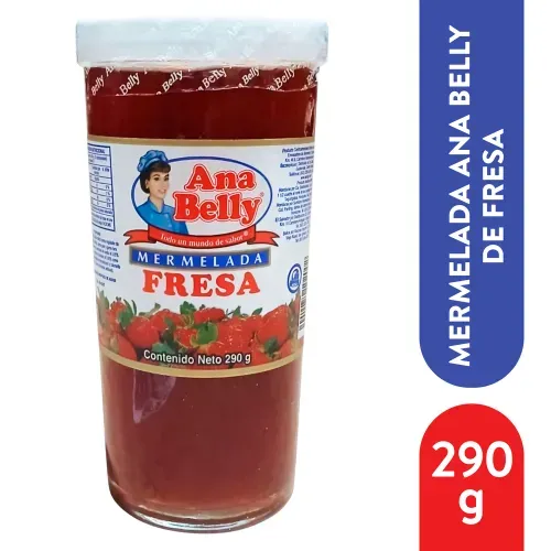 Mermelada Fresa Ana Belly Vidrio De 290G