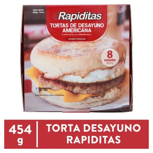 Torta Desayuno Rapiditas, Americana -454g/ 8 uds