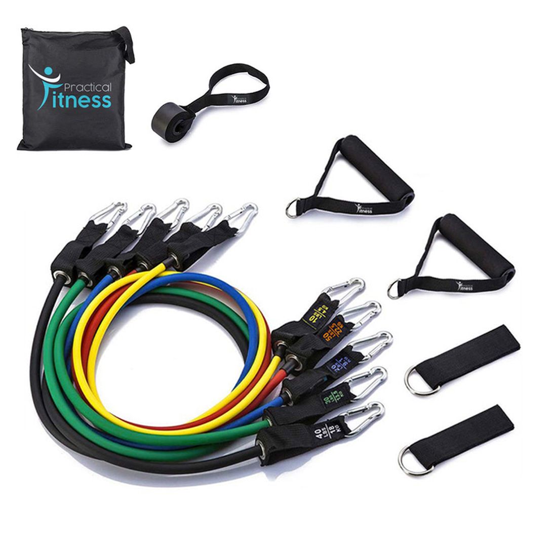 Bandas tubulares kit de 11 piezas Practical Fitness